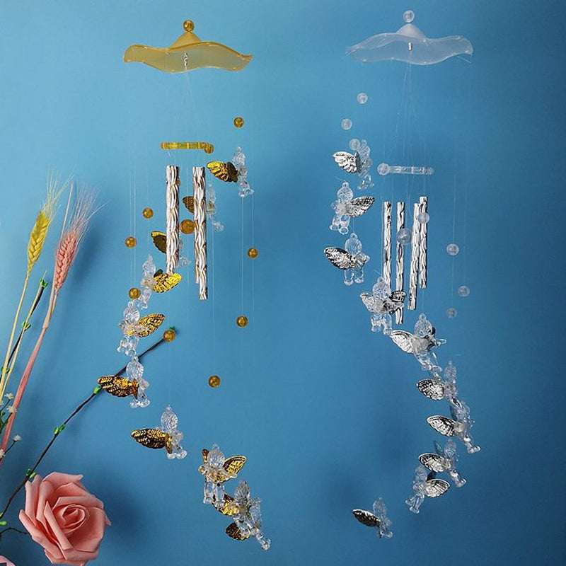 Cute Angel Wind Chimes Aluminum Tube Door Wall Hanging Home Garden Decoration