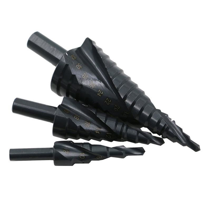 1PC/3PCS 4-32mm 4-20mm 4-12mm HSS Cobalt Step Drill Bit Nitrogen Spiral Grooved Hole Cutter