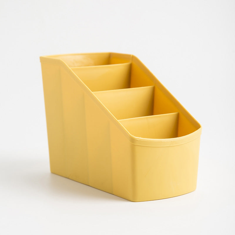 Desktop 4 Grids Pen Holder Storage Box Stationery Cosmetics Makeup Brushes Holder Sundries Organizer Office Home School Supplies