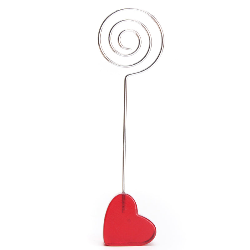 Red Stand Circle Iron Clip Card Stand Photo Card Holder Memo Paper Message Clip Desk Decor