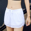 TH053 New Two Sports Net Gauze Prevent Light Femal Loose Women Running Yoga Gym Shorts