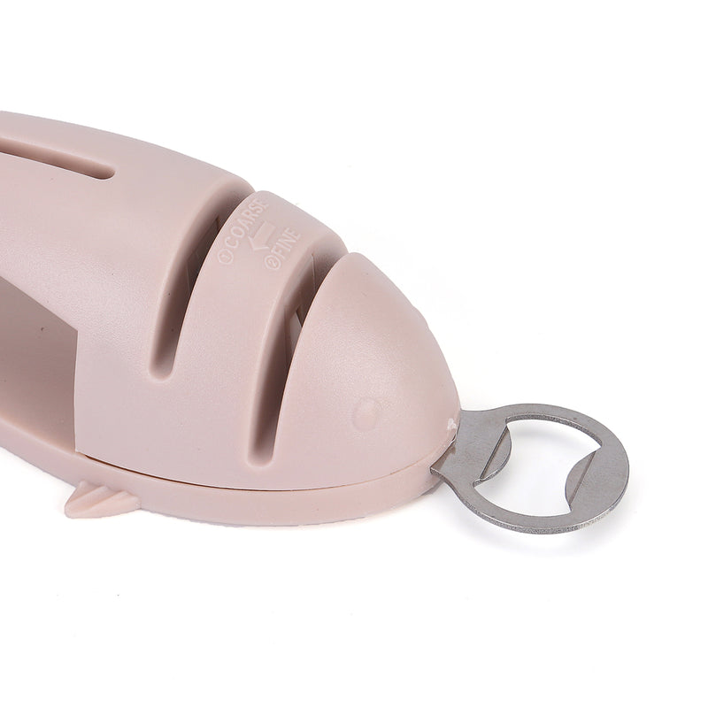 4 in 1 Kitchen Knife Sharpener Handheld Cutting Grinding Cutlery Holder Corkscrew Tool