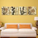 Miico Hand Painted Four Combination Decorative Paintings Botanic Grass And Flower Wall Art For Home Decoration