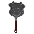 Kitchen Cow Head Design Black Frying Pancakes Pan L1U8