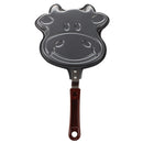 Kitchen Cow Head Design Black Frying Pancakes Pan L1U8