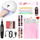 45W USB UV LED Nail Lamp Sets Nail Stick Grinder Drill Grinding Polishing Machine Manicure File Tools Kits