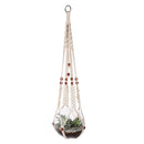Macrame Flower Pot Planter Holder Basket Hanging Rope with Beads for Home Indoor Outdoor Decorations