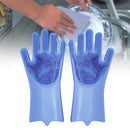 AUGIENB Magic Silicone Rubber Dish Washing Gloves Eco-Friend Semi-permanent Scrubber Cleaning Glove