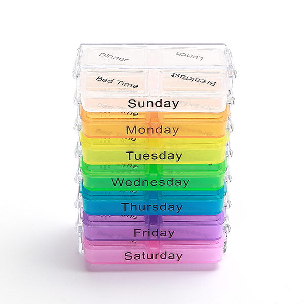 KCASA KC-JS0703 Portable Pill Case Organizer Weekly Travel Medicine Box Tablets Case Holder