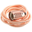 4M Wire Vintage Fabric Flex Cable E27 Bulb Adapter Lamp Holder Socket Pendant Light