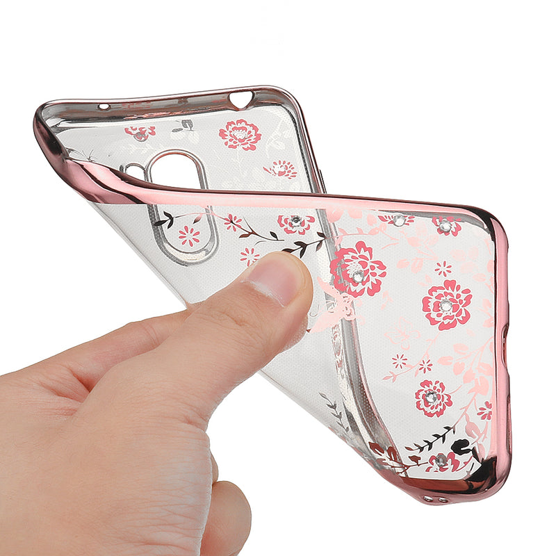 Bakeey Diamond Plating Clear Cover Soft TPU Flower Protective Case For Xiaomi Pocophone F1