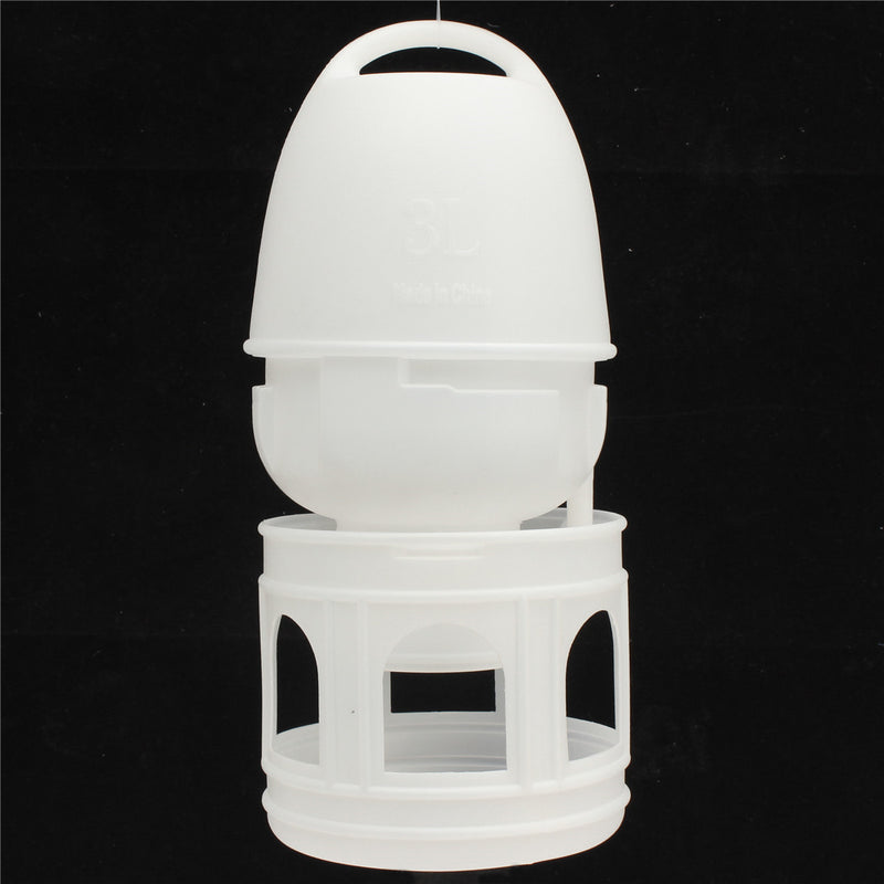 3L White Plastic Drinker Pigeons Birds Accessories Feed Suppliers Automatic Waterer w/ Handle