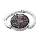 Round floral pattern plum blossom Folding bag holder hanger hook X6Z4