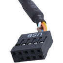 Black USB 2.0 9 Pin Female to USB 3.0 20 Pin Male Cable Adapter Connector F2C4