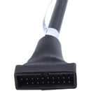 Black USB 2.0 9 Pin Female to USB 3.0 20 Pin Male Cable Adapter Connector T7Y1