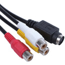 8 inch VGA Male to 3 RCA S-Video Female AV Video Cable Adapter U6W3