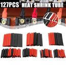 127Pcs Black&Red Weatherproof Heat Shrink Tube Sleeving Tubing Tube Assortment Kit