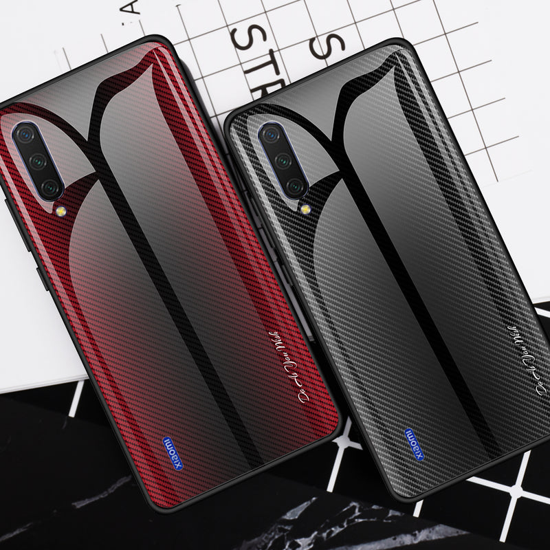 Bakeey Gradient Striped Shockproof Tempered Glass&Soft TPU Protective Case For Xiaomi Mi A3 / Xiaomi Mi CC9e