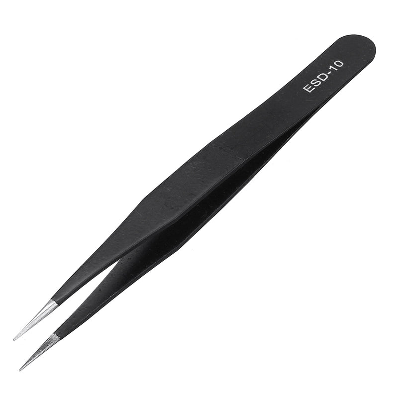 PARON Stainless Steel Anti-static Curved Straight Tip Forceps Precision Soldering Tweezer Electronic ESD Tweezers Tool ESD-10/ESD-11/ESD-12/ESD-13/ESD-14/ESD-15