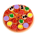 Wooden Pizza Play Food Set Wooden Toys Kids Pretend Kitchen Children Cooking