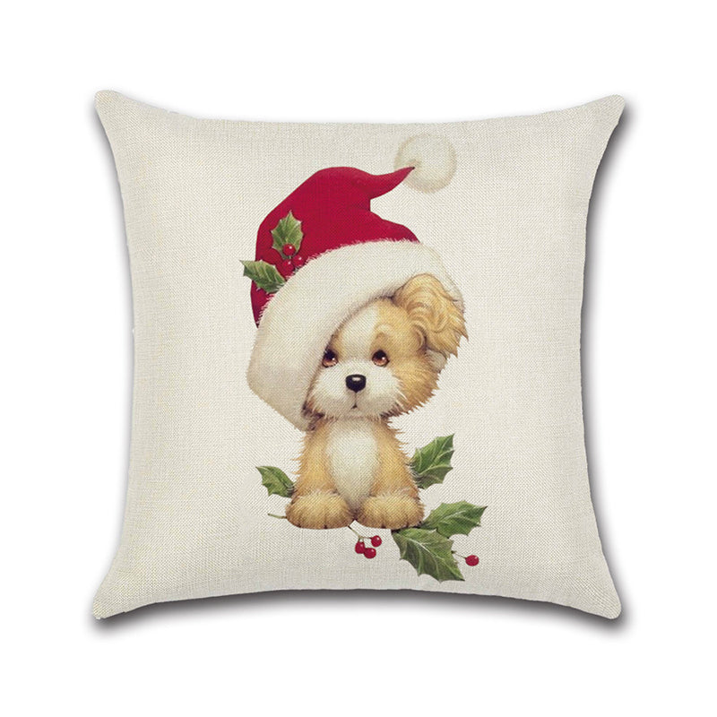Merry Christmas Lovely Cats Dogs Cushion Covers Pillow Case Seat Sofa Pillow Cover
