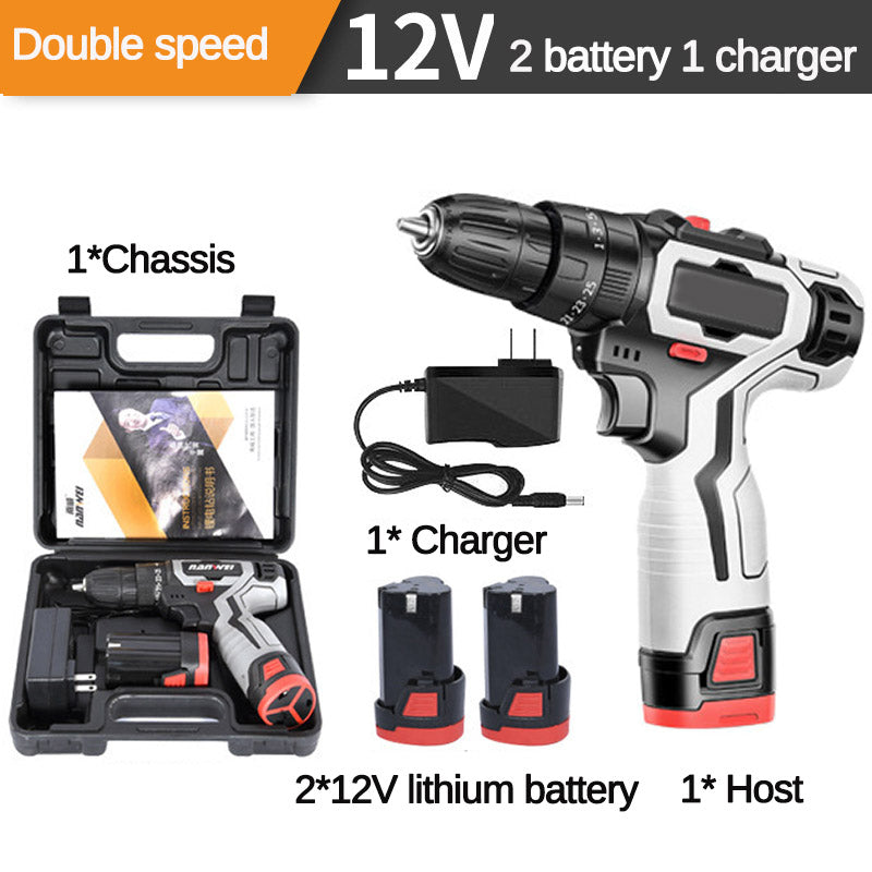 42/18V/12VF Rechargeable Impact Drill 25 Gear Lithium Hand Drill Driver Dual Speed Electric Screwdriver