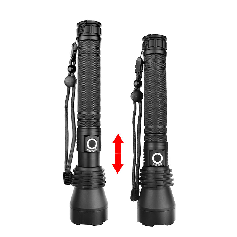 MECO 1285 XHP50 LED 3 Modes USB Rechargeable Telescopic Zoom LED Flashlight 18650/26650