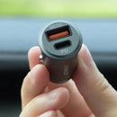 JOWAY JC86 5A 30W QC3.0 PD LED Dual Output USB Car Charger for Samsung S9 Xiaomi Redmi K30 5G HUAWEI P30