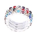 9mm Elastic Multicolor 3 Row Rhinestone Toe Ring Bridal Jewelry W3B8
