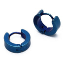 1 Pair Cool Men's Stainless Steel Hoop Earring Sapphire Blue Z9T4