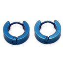 1 Pair Cool Men's Stainless Steel Hoop Earring Sapphire Blue Z9T4