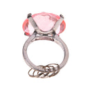 Artificial Diamond Pink Towel Ring Keychain for the wedding