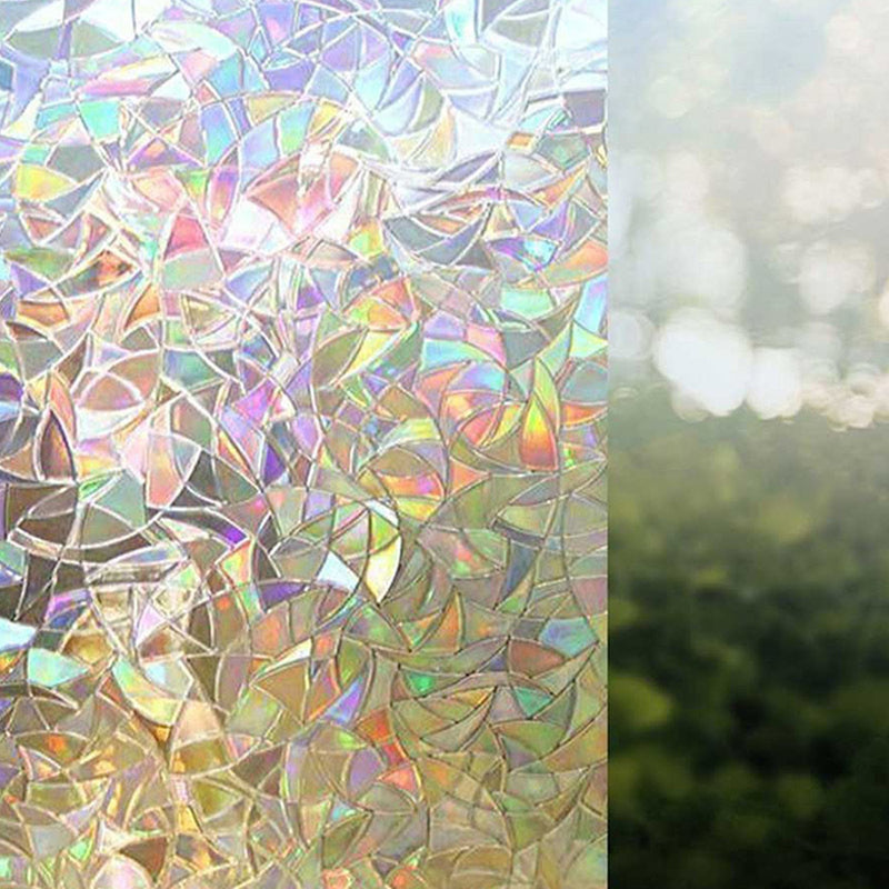 45*200cm Glue-free Electrostatic 3D Glass Film Irregular Grain Refraction Colorful Glass Window Film