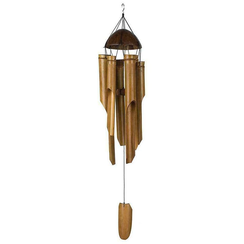 Coconut Wood Handmade Bamboo Wind Chimes Big Bell Tube Wind Chime Home Decor