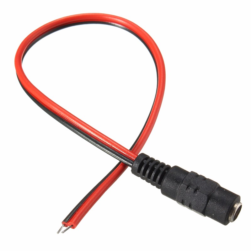 LUSTREON DC12V Male/Female Power Supply Jack Connector Cable Plug Cord Wire 5.5mm x 2.1mm