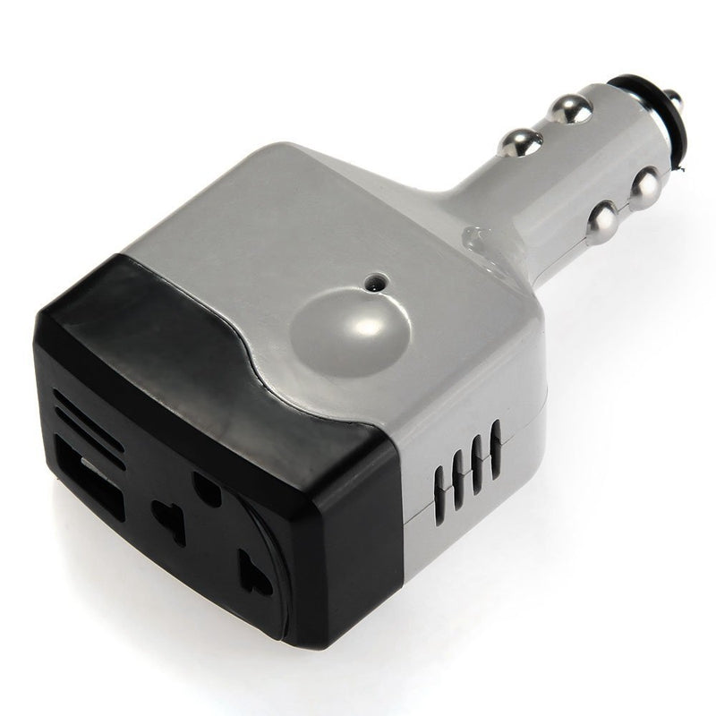 USB Car Charger Adapter Converter for Mobile Lighter DC12V / 24V to 220V Bl F7N3