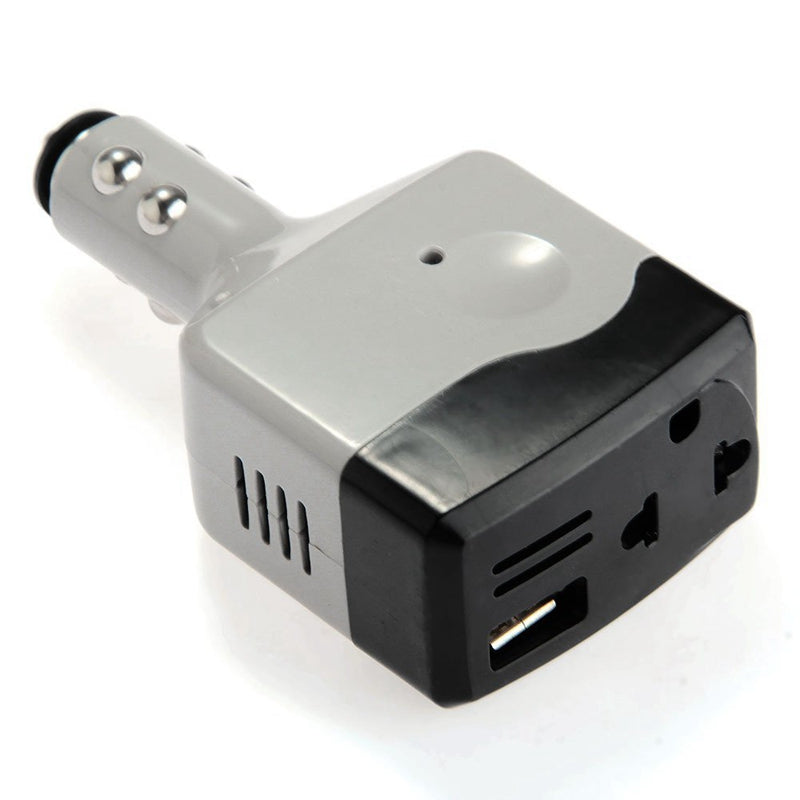 USB Car Charger Adapter Converter for Mobile Lighter DC12V / 24V to 220V Bl F7N3