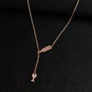 Trendy Pendant Necklace Elegant Chain Beer Wineglass Neclacke Cold Silver Jewelry for Women