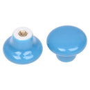 5 x Round Ceramic Cabinet/Drawer/Cupboard/Bin Pull Knobs Handles---Blue N6C6