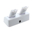 White Sofa Dual Charger Dock Station and 2 2800mah Rechargeable Battery Pac