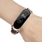 Metal Case Weave Texture Leather Watch Band Watch Strap Replacement for Xiaomi Miband 4