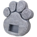 Memorial Tombstone Keepsake Gravestone Tomb Dog Cat Paw Footprint Shape Funeral Stone w/ Photo Slot Sympathy Poem for Pets Decorations
