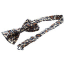 Mens Tuxedo Leopard Print Bow Tie Bowtie Necktie Brown