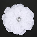 Rhinestone Peony Flower Hair Clip for Girl Toddler Lady White T8R1