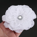 Rhinestone Peony Flower Hair Clip for Girl Toddler Lady White T8R1