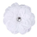 Rhinestone Peony Flower Hair Clip for Girl Toddler Lady White T8R1