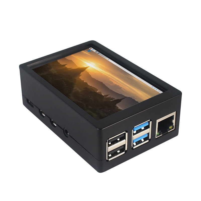 3.5inch TFT 480*320 50FPS Touch Screen Display + Black Dual Use Box ABS Case Kit for Raspberry Pi 4 Model B