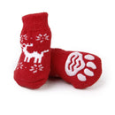 Christmas Dog Cat Paw Protection reindeer non - slip socks S J4F8