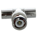 5 x CCTV T Shape BNC 1 Male Plug to 2 Female Jack RF Coax Connector