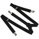 Lady Woman Adjustable Metal Clamp Elastic Suspenders Braces - Black H9T8